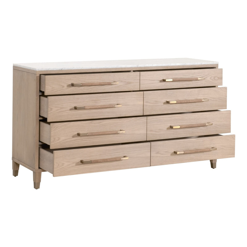 Cambria Marble Topped 8-Drawer Double Dresser