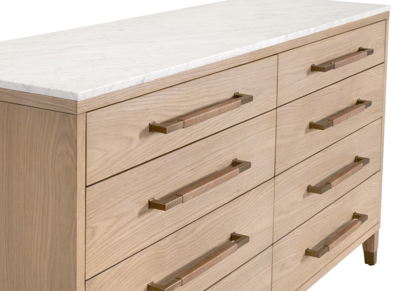 Cambria Marble Topped 8-Drawer Double Dresser