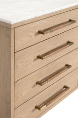 Cambria Marble Topped 8-Drawer Double Dresser