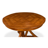 Cambridge Jupe Extendable Round Dining Table Aged Tobacco-Dining Tables-Sarreid-LOOMLAN