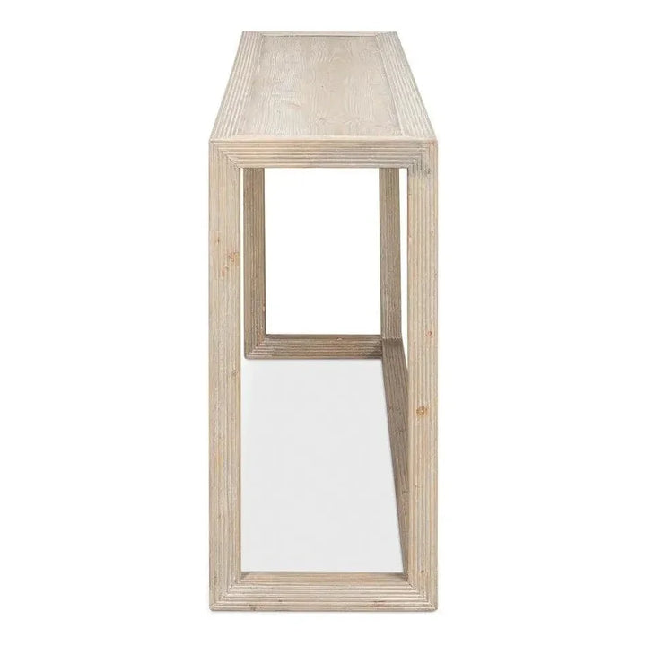 66 Inch Console Table 66-Inch Pine Wood Console Table | Grey Finish | LOOMLAN