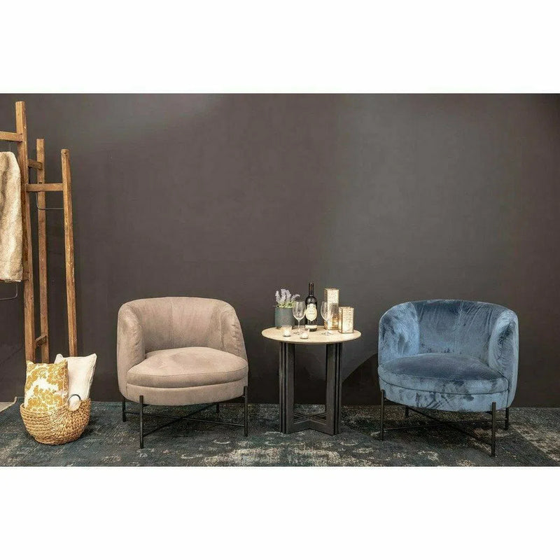 Cami Low Profile Club Chair Marbled Grey Velvet Barrel Chair Club Chairs LOOMLAN By LHIMPORTS