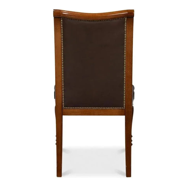 Camile Leather Brown Armless Side Chair 2PC - LOOMLAN - Sarreid - Accent Chairs