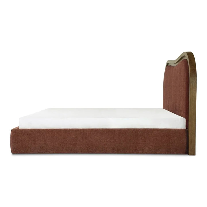 Camilla Chestnut Wave Design Bed - LOOMLAN - Moe's Home - Beds