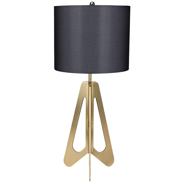 Candis Metal Lamp With Black Shade and Brass Finish-Table Lamps-Noir-LOOMLAN