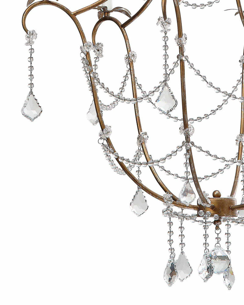 Candle Style Crystal Beads and Iron Scarlett Chandelier Chandeliers LOOMLAN By Jamie Young