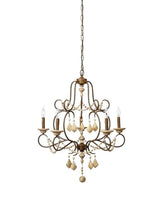 Candle Style Tiered Wood Beads Yellowstone Chandelier Chandeliers LOOMLAN By Jamie Young