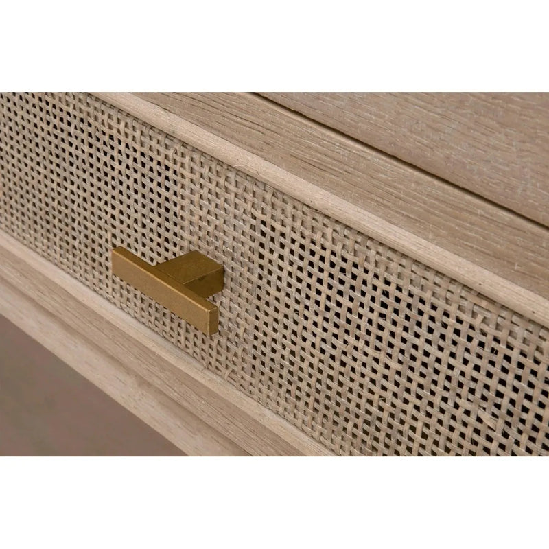 Cane 2-Drawer Entry Console Wood & Cane