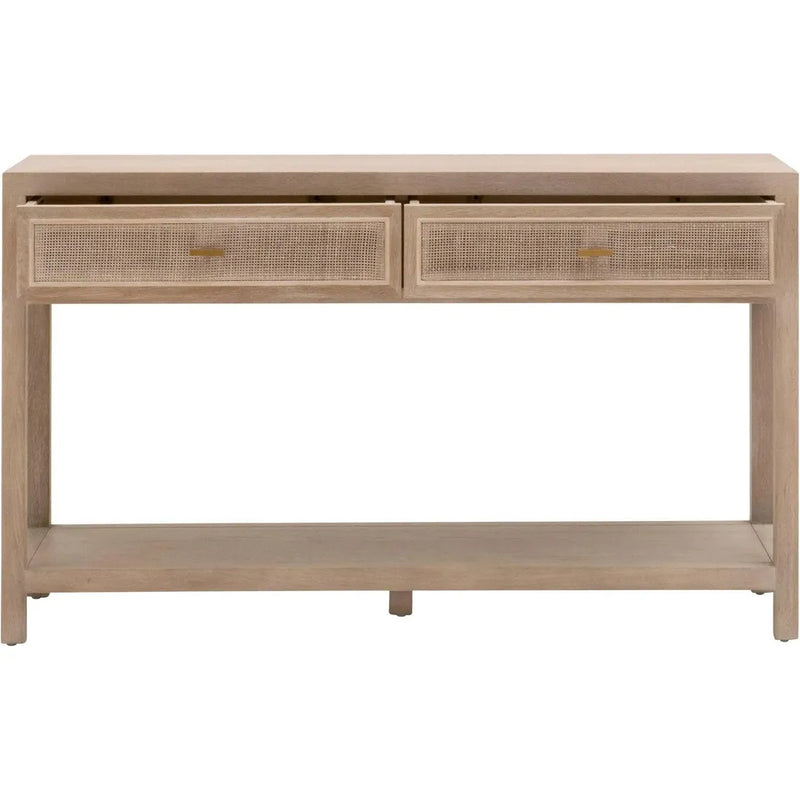 Cane 2-Drawer Entry Console Wood & Cane