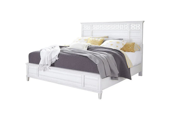 Cane Bay Fretwork Wood Panel Bed - LOOMLAN - Palmetto Home - Beds