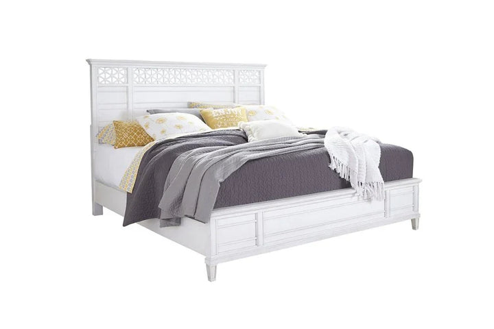 Cane Bay Fretwork Wood Panel Bed - LOOMLAN - Palmetto Home - Beds