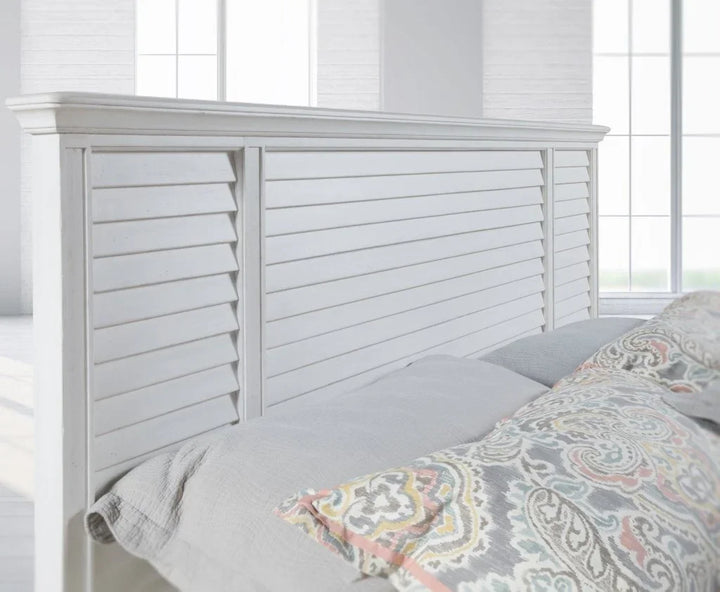 Cane Bay Louvered Wood Panel Bed - LOOMLAN - Palmetto Home - Beds