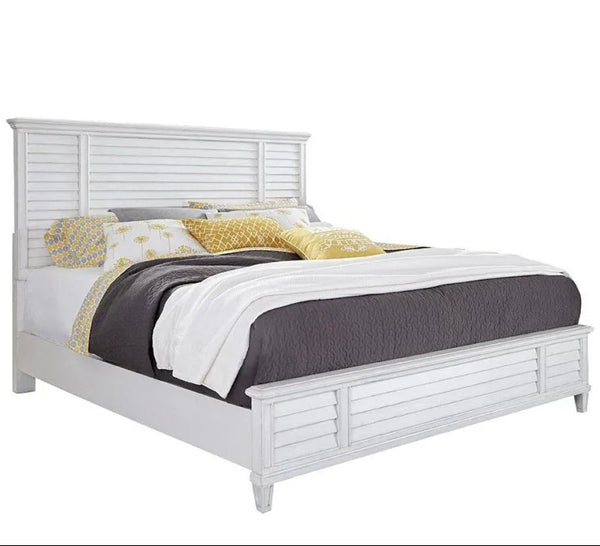 Cane Bay Louvered Wood Panel Bed - LOOMLAN - Palmetto Home - Beds