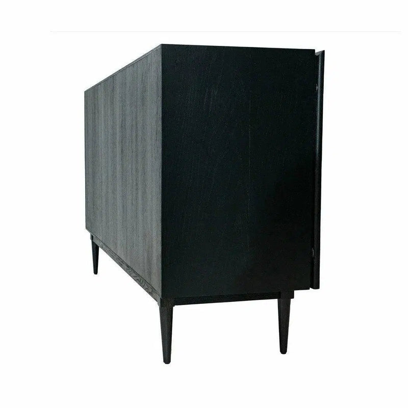 Cane Black & White Small Solid Wood Sideboard-Sideboards-LH Imports-LOOMLAN