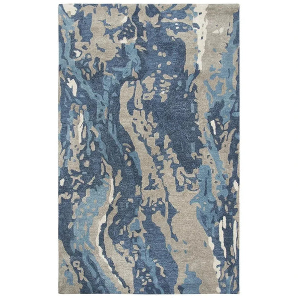 Canu Abstract Blue Large Area Rugs For Living Room - LOOMLAN - LOOMLAN - Area Rugs