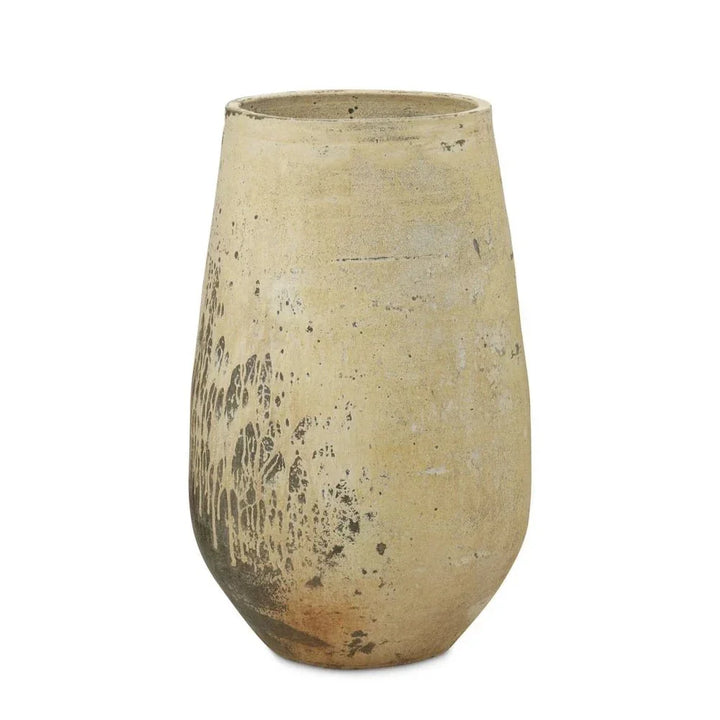 Capaci Terracotta Outdoor White Planter-Outdoor Accessories-Currey & Co-LOOMLAN