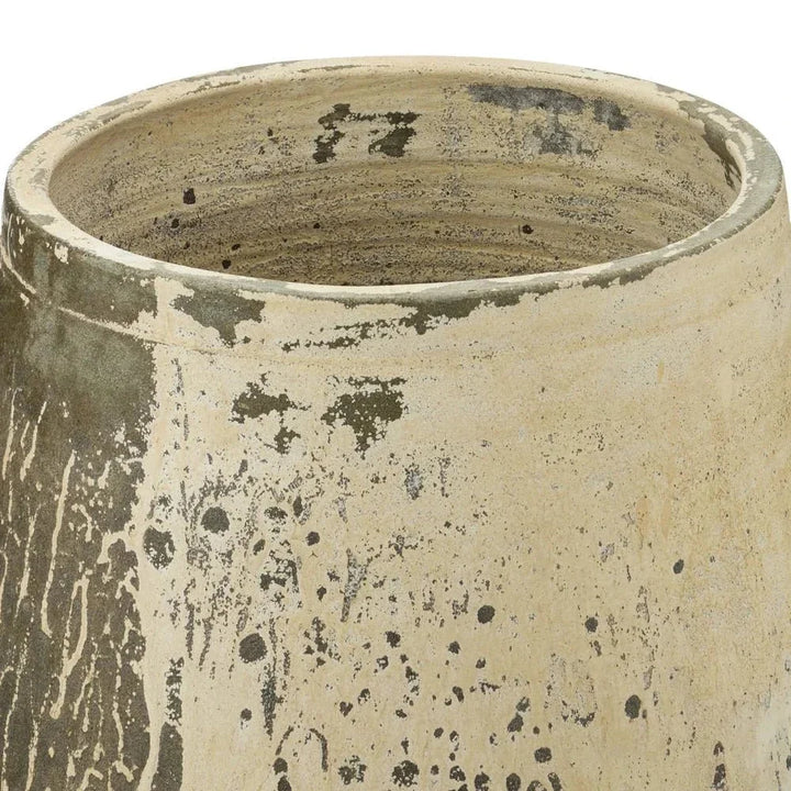 Capaci Terracotta Outdoor White Planter-Outdoor Accessories-Currey & Co-LOOMLAN