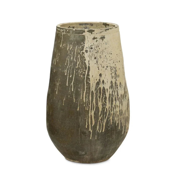 Capaci Terracotta Outdoor White Planter-Outdoor Accessories-Currey & Co-LOOMLAN