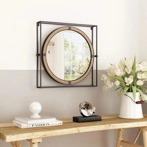 Capell Mirror Gray in Steel Frame