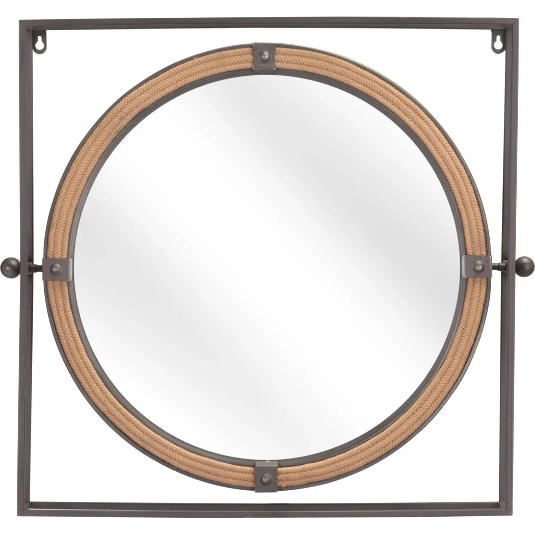 Capell Mirror Gray in Steel Frame