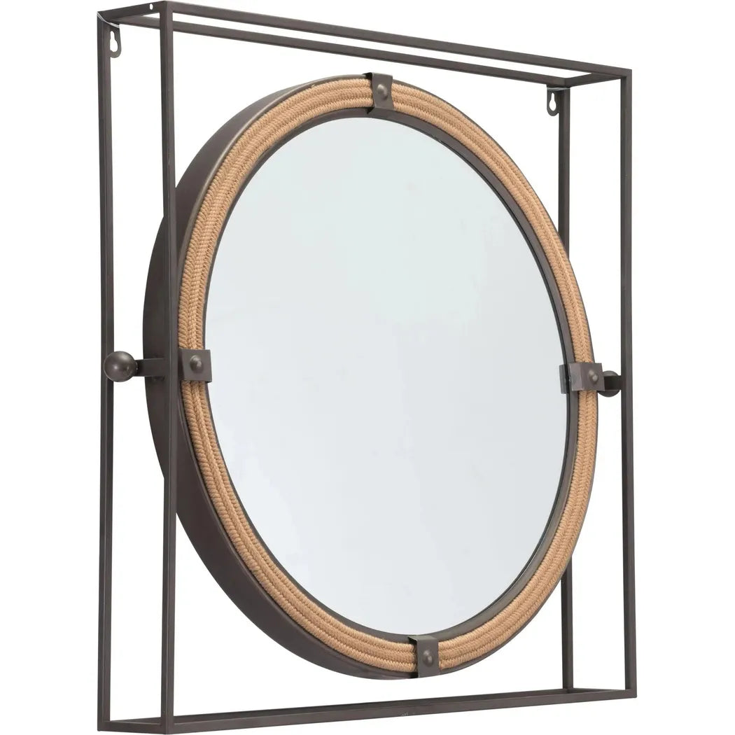 Capell Mirror Gray in Steel Frame