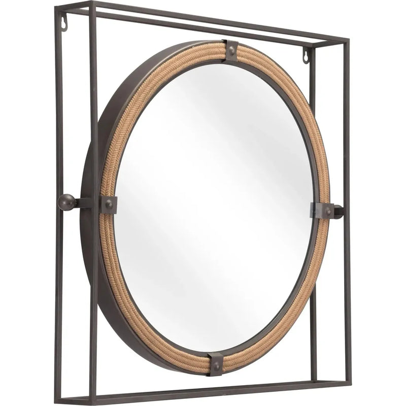 Capell Mirror Gray in Steel Frame