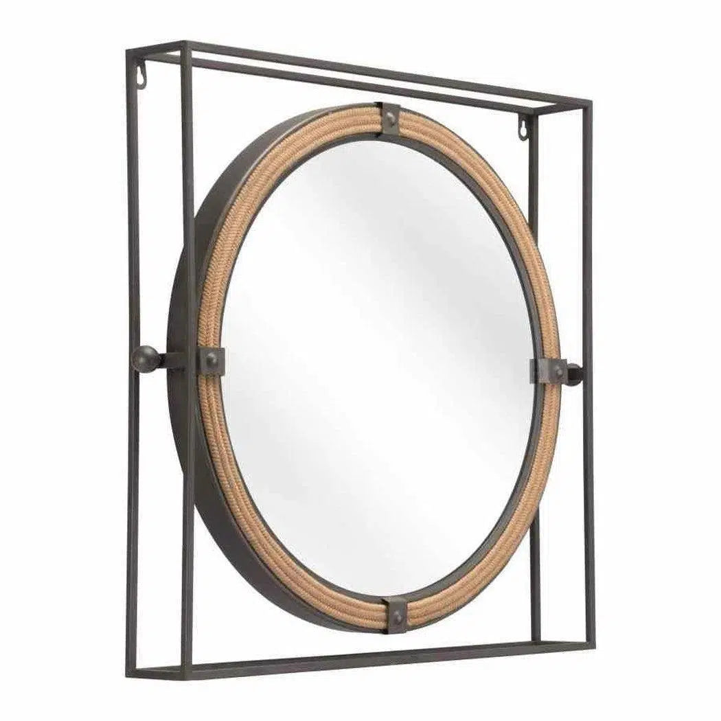 Capell Mirror Gray in Steel Frame