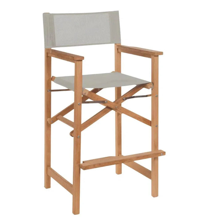 Captain Teak Outdoor Bar Armchair-Outdoor Bar Stools-HiTeak-Taupe-LOOMLAN