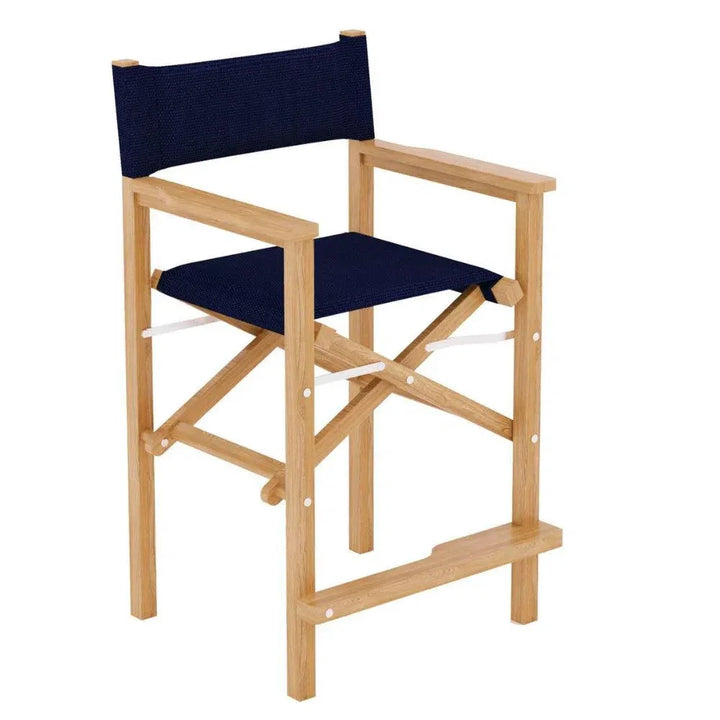 Captain Teak Outdoor Bar Armchair-Outdoor Bar Stools-HiTeak-Black-LOOMLAN