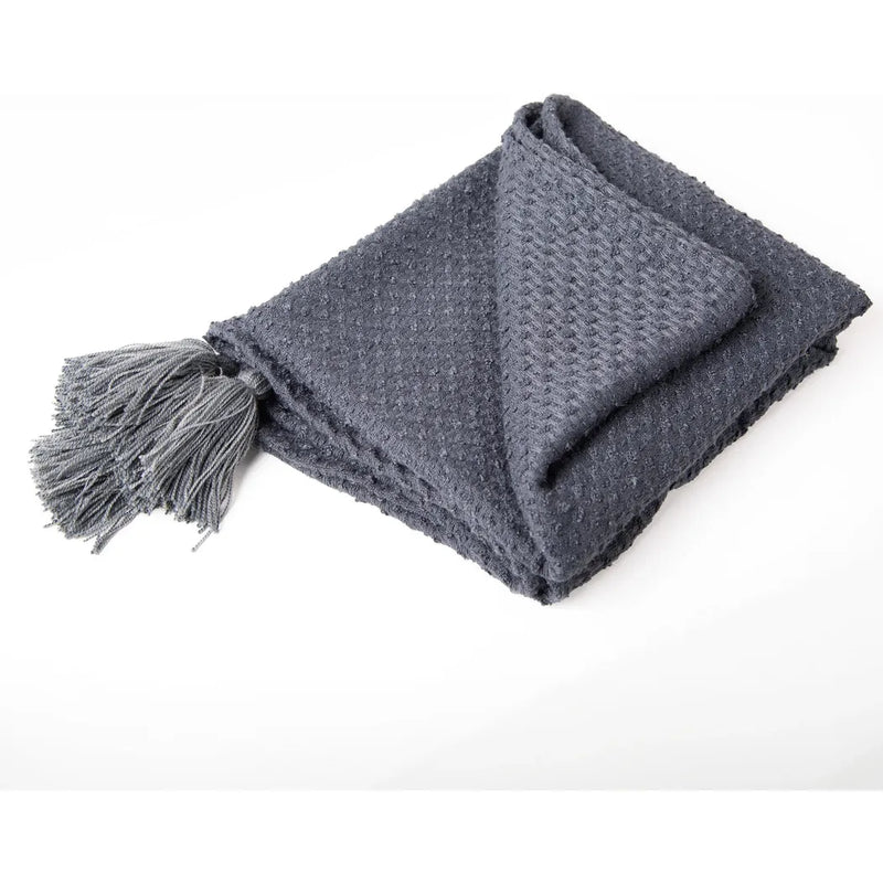 Carla Grey Outdoor Throw Blanket-Outdoor Blankets-LOOMLAN-LOOMLAN