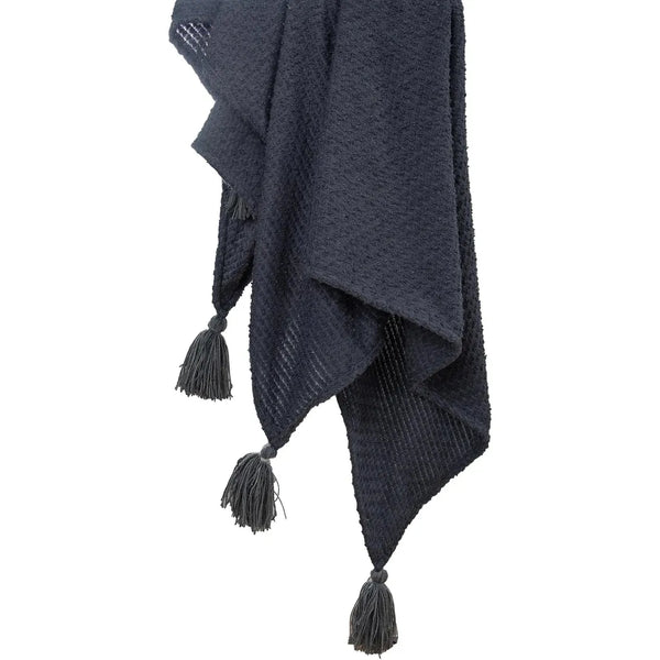 Carla Grey Outdoor Throw Blanket-Outdoor Blankets-LOOMLAN-LOOMLAN