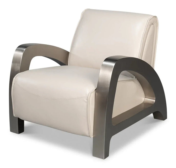 Carlisle Top Grain Leather Armchair - LOOMLAN - Sarreid - Club Chairs