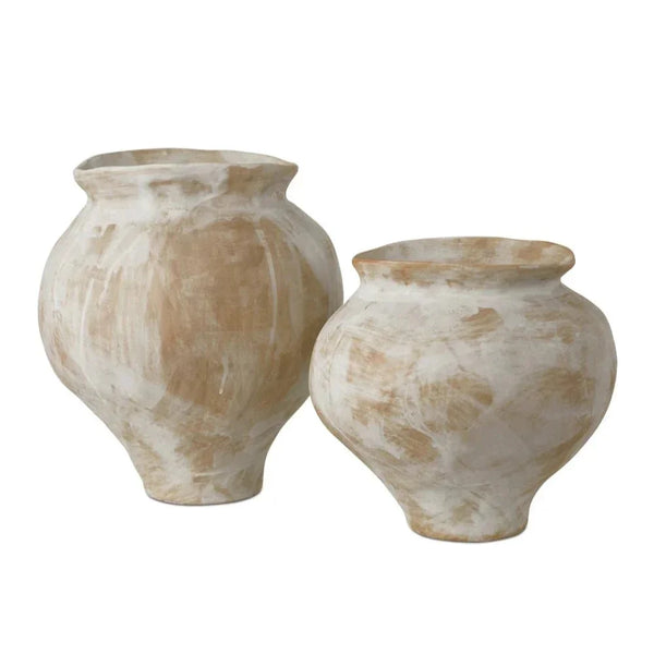 Carlo Porcelain Decor Monte Vase (Set Of 2) - LOOMLAN - Currey & Co - Vases & Jars