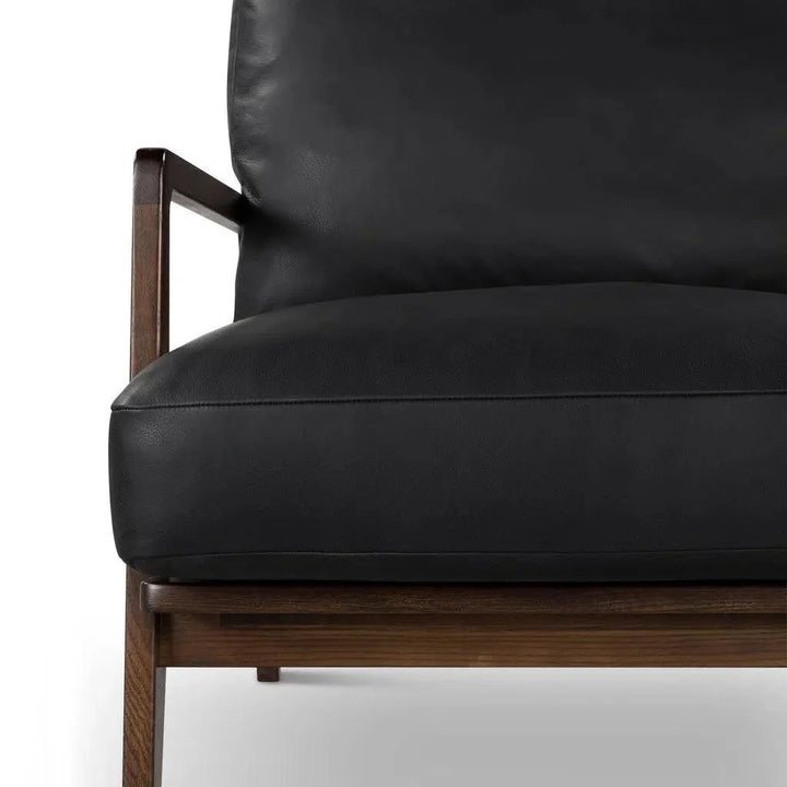 Carmelo Genuine Leather Accent Arm Chair - LOOMLAN - Urbia - Accent Chairs