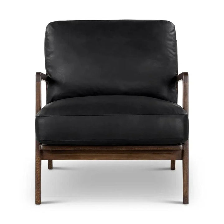 Carmelo Genuine Leather Accent Arm Chair - LOOMLAN - Urbia - Accent Chairs