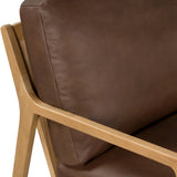 Carmelo Genuine Leather Upholstered Accent Arm Chair