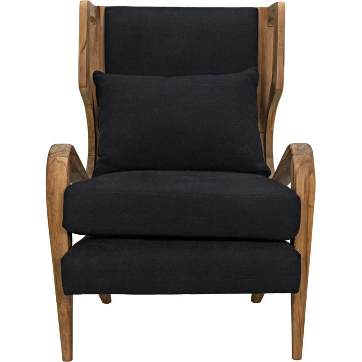 Carol Natural Teak Wood Armless Chair - LOOMLAN - Noir - Accent Chairs