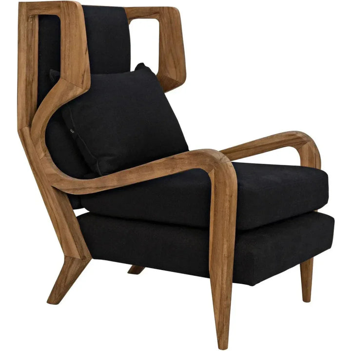 Carol Natural Teak Wood Armless Chair - LOOMLAN - Noir - Accent Chairs