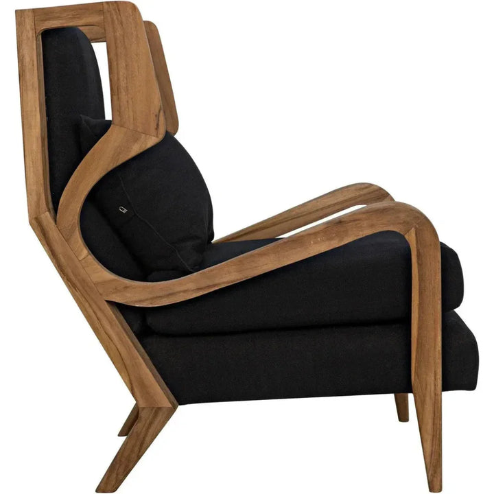 Carol Natural Teak Wood Armless Chair - LOOMLAN - Noir - Accent Chairs