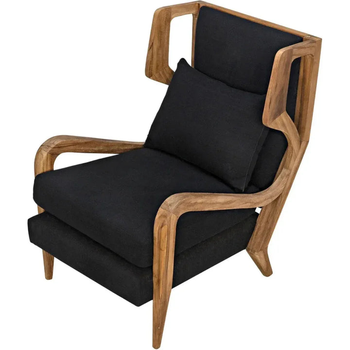 Carol Natural Teak Wood Armless Chair - LOOMLAN - Noir - Accent Chairs