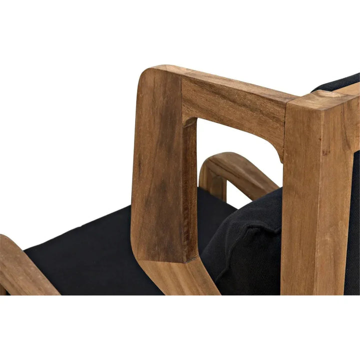 Carol Natural Teak Wood Armless Chair - LOOMLAN - Noir - Accent Chairs