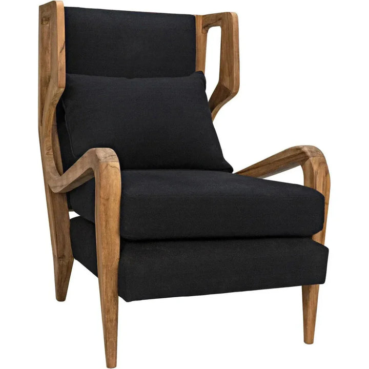 Carol Natural Teak Wood Armless Chair - LOOMLAN - Noir - Accent Chairs