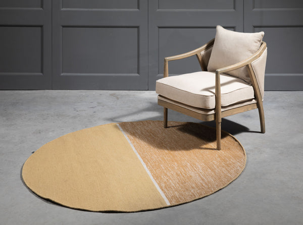 Magnetize Ochre Wool Area Rug By Linie Design