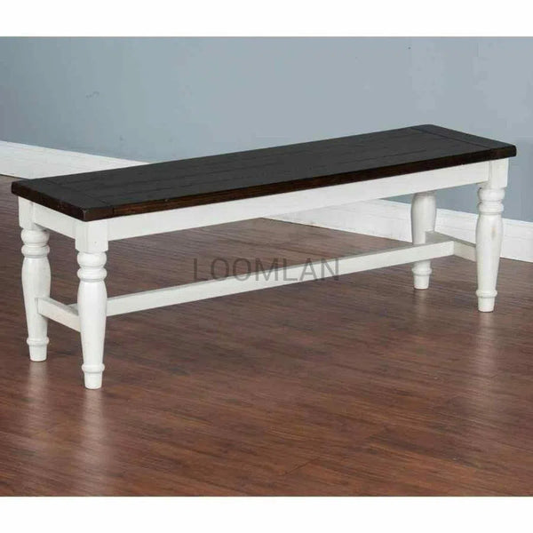 Carriage House Wood Bench Kitchen or Entryway Dining Benches LOOMLAN By Sunny D