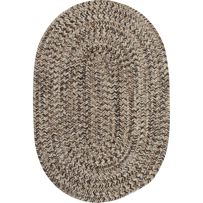 Carrington Tweed Modern Oval Outdoor Rugs-Outdoor Rugs-Colonial Mills-Brown-6' x 9'-LOOMLAN