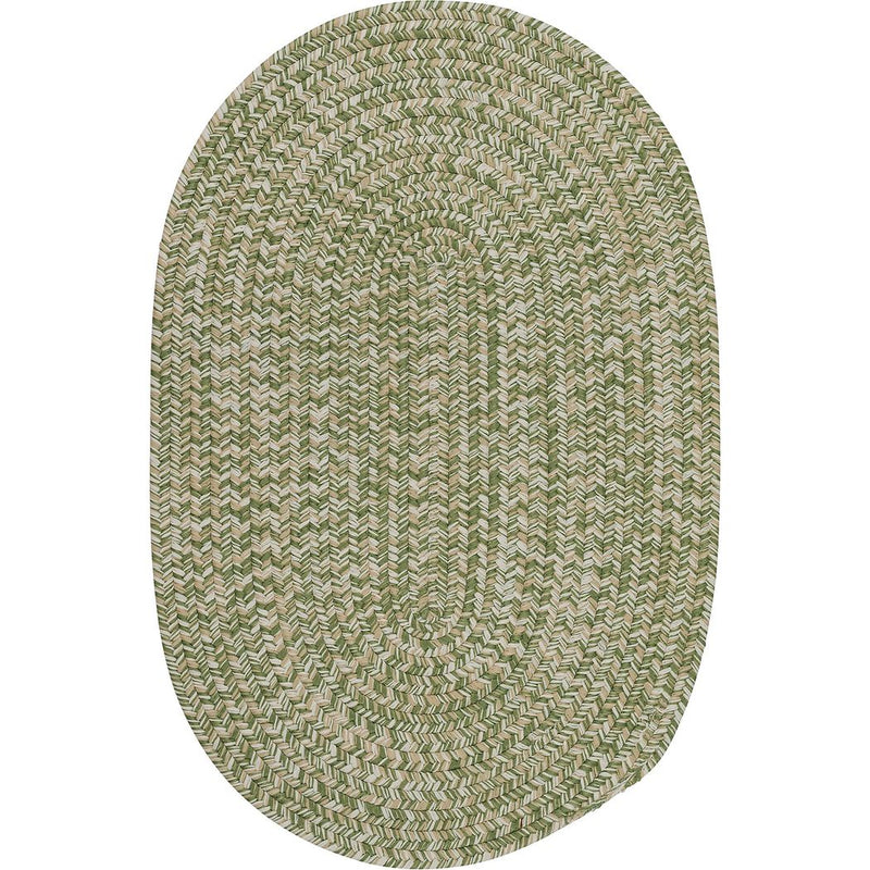 Carrington Tweed Modern Oval Outdoor Rugs-Outdoor Rugs-Colonial Mills-Green-6' x 9'-LOOMLAN