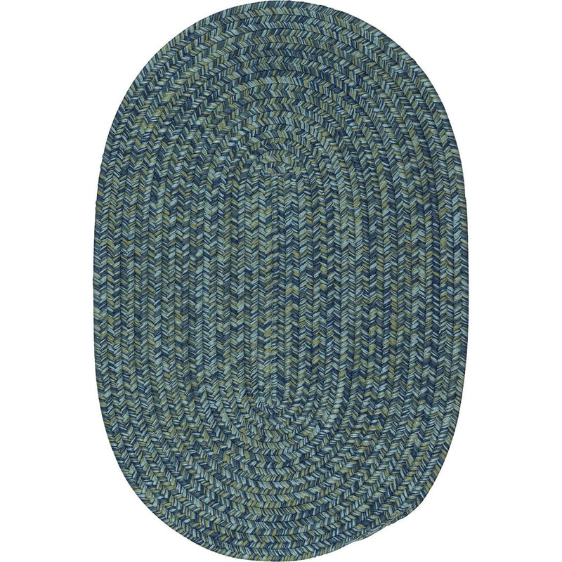 Carrington Tweed Modern Round Outdoor Rugs-Outdoor Rugs-Colonial Mills-Deep Blue-5' x 5'-LOOMLAN