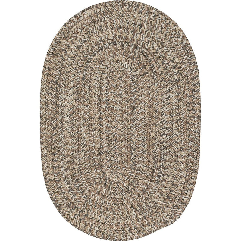 Carrington Tweed Modern Round Outdoor Rugs-Outdoor Rugs-Colonial Mills-Storm Gray-5' x 5'-LOOMLAN