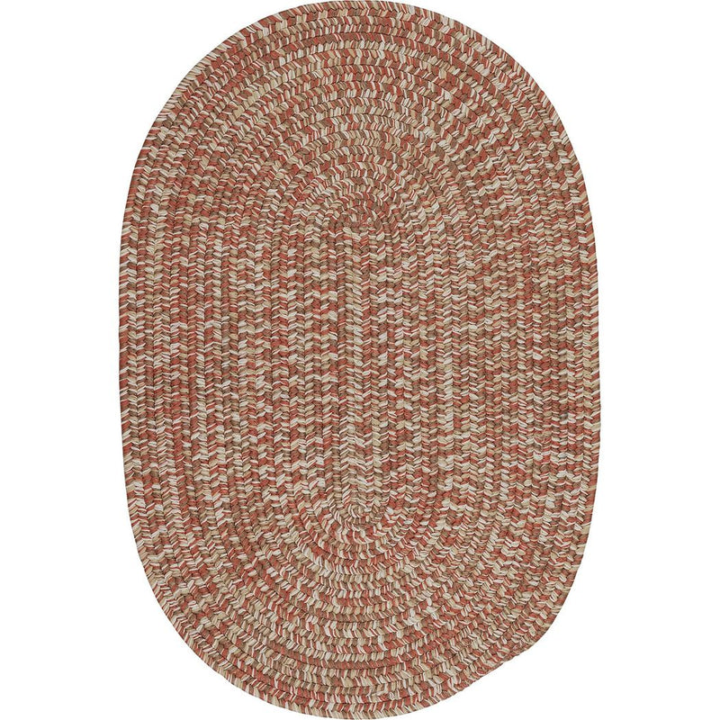 Carrington Tweed Modern Round Outdoor Rugs-Outdoor Rugs-Colonial Mills-Terracotta-5' x 5'-LOOMLAN