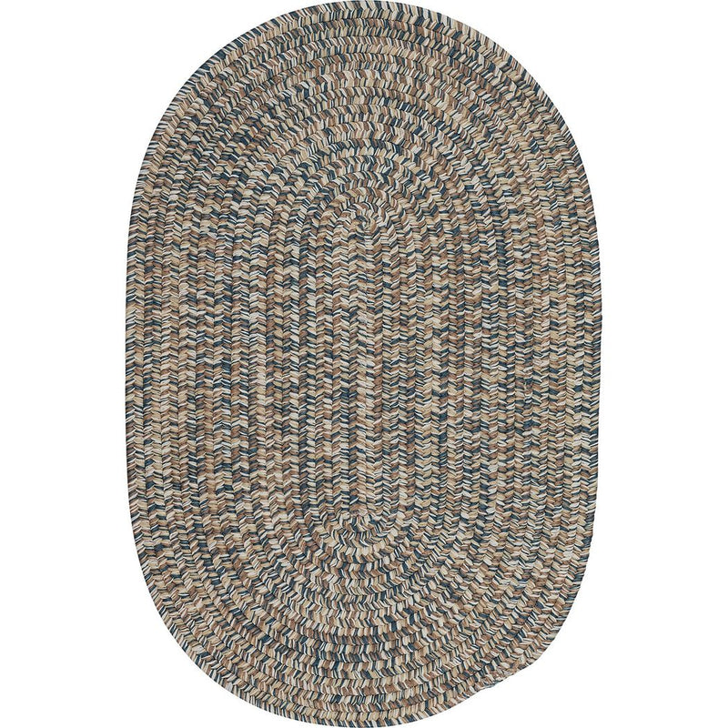 Carrington Tweed Modern Runner Outdoor Rugs-Outdoor Rugs-Colonial Mills-Navy & Tan-2' x 5'-LOOMLAN